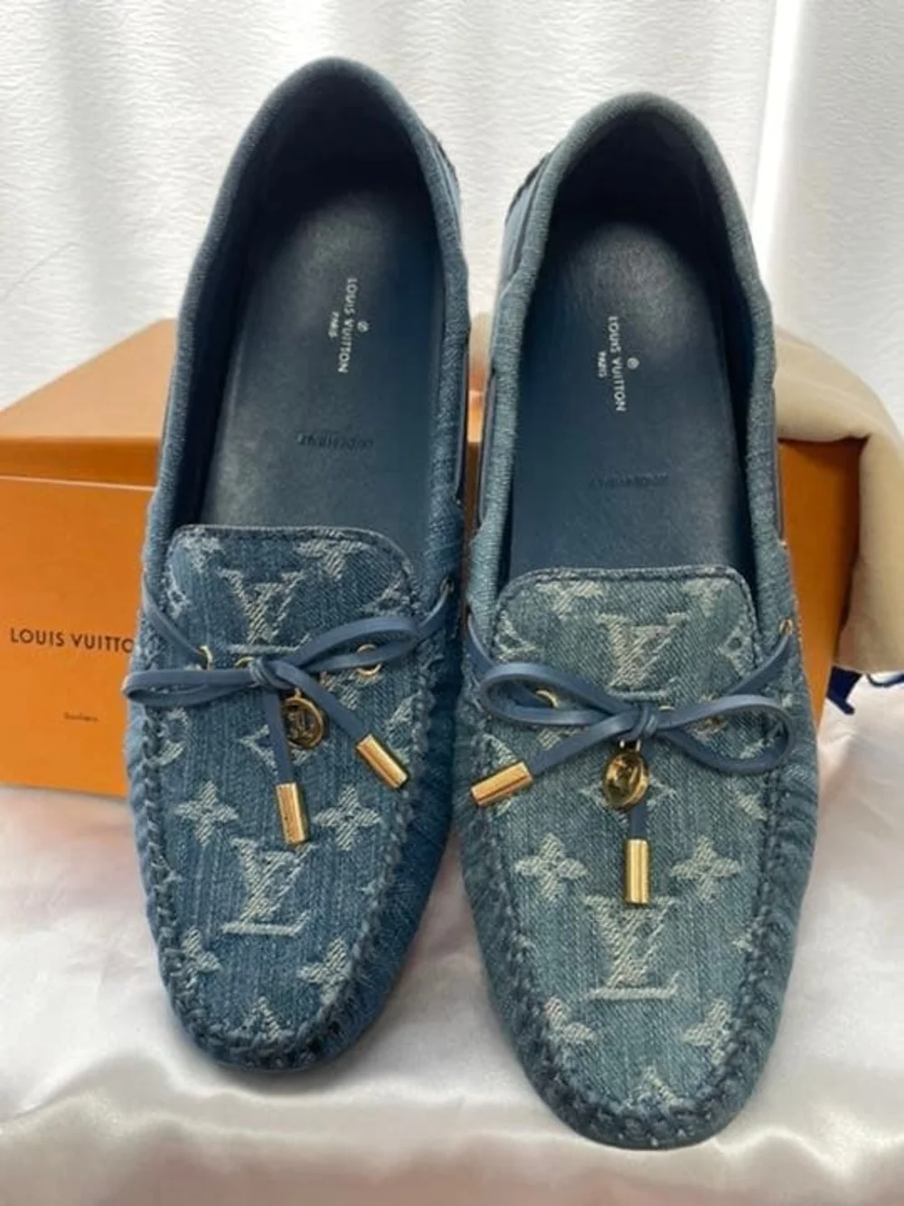 Louis Vuitton Men’s Denim Monogram Driving Shoes - Blue